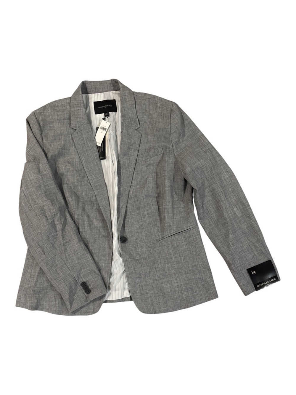 Banana Republic Light Gray Women’s Tailored Single-Button Blazer